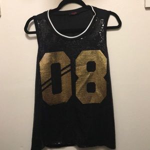 Black and gold sequin